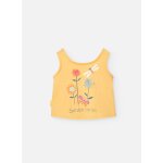 T - shirt en coton avec dessin frontal jaune