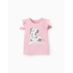 T - shirt de coton avec paules dnudes minnie rose clair