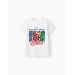T - shirt en coton avec imprim avengers blanc