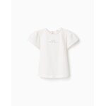 T - shirt en coton avec imprim� fleurs d'amour blanc