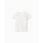 T - shirt en coton � imprim� floral 3d blanc