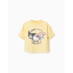 T - shirt en coton avec imprim� kuromi & friends jaune clair