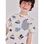 T - shirt coton imprim� marin pour gar�on multicolore