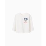 T - shirt en coton avec imprim�s mickey blanc
