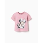 T - shirt en coton avec imprim� minnie & figaro rose clair