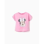T - shirt en coton avec imprim� minnie rose