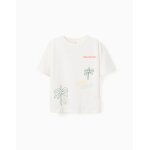 T - shirt en coton avec imprim� sou do sol blanc