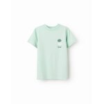T - shirt en coton avec imprim� sou do sol vert clair