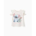 T - shirt en coton avec imprim� stitch & scrump beige clair