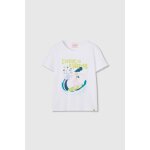 T - shirt coton imprim� surfeuse pour fille blanc