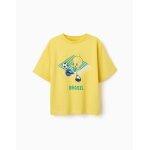 T - shirt en coton avec imprim� titi jaune clair