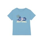 T - shirt coton just chill stitch bleu ciel