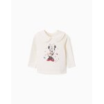 T - shirt en coton � manches longues avec imprim� minnie blanc