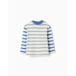 T - shirt en coton � manches longues � rayures vert