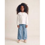 T - shirt en coton avec maxi col en broderie anglaise blanc