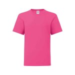 T - shirt coton peign� et fil� � l'anneau iconic fuchsia