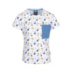 T - shirt coton pleasantly blanc / bleu / jaune