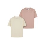 T - shirts coton sable blanc / rose ple