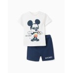 T - shirt en coton et short avec imprim� mickey bleu fonc�