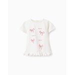 T - shirt en coton volants blanc
