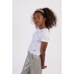 T - shirt droit  strass papillon blanc