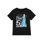 T - shirt elsa coton la reine des neiges bright like elsa noir