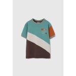 T - shirt enfant en coton color block vert