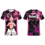 T - shirt enfant dragon ball z buu noir / rose / blanc / jaune / violet