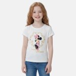 T - shirt enfant manches courtes blanc motif personnage minnie blanc