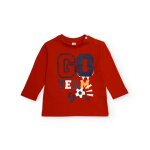 T - shirt enfant  manches longues avec imprim go team et dtails sportifs rouge