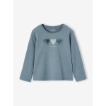 T - shirt fille animation coeur fille manches longues vert