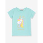 T - shirt fille avec arc - en - ciel en sequins danamade bleu glacier