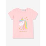 T - shirt fille avec arc - en - ciel en sequins danamade rose poudr�