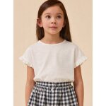 T - shirt fille en coton biologique - collection junior ecru