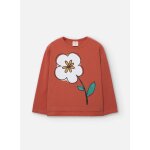 T - shirt fille coton fleur orange