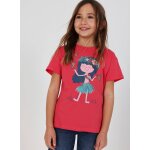 T - shirt fille coton avec imprim� rose