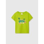 T - shirt fille coton � manches courtes vert