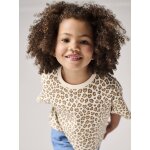 T - shirt fille cropped manches courtes beige