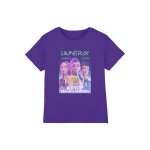 T - shirt fille enfant huntr / x world tour, kpop demon hunters violet