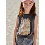 T - shirt fille imprim� anthracite