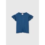 T - shirt fille imprim� fleurs bleu