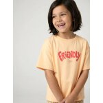 T - shirt fille imprim� manches courtes jaune p�le
