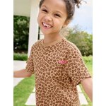 T - shirt fille imprim� manches courtes l�opard