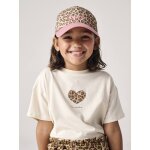 T - shirt fille imprim� manches courtes vanille