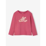 T - shirt fille imprim manches longues framboise