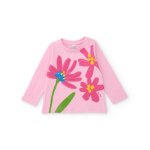 T - shirt fille en maille avec d�tails brillants rose