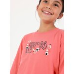 T - shirt fille en maille imprim� fleurs pink