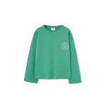 T - shirt fille en maille imprim� flocon de neige vert