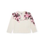 T - shirt de fille en maille avec imprim� floral et manches longues blanc