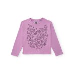 T - shirt fille en maille avec imprim� floral violet